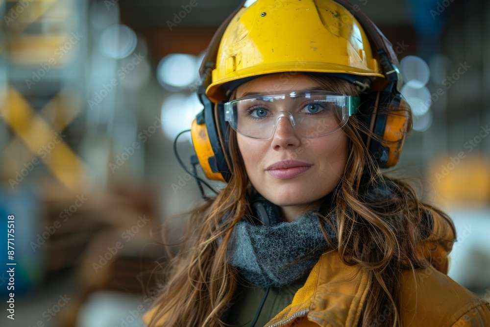 Female Construction Worker with Safety Gear Female Construction Worker with Safety Gear