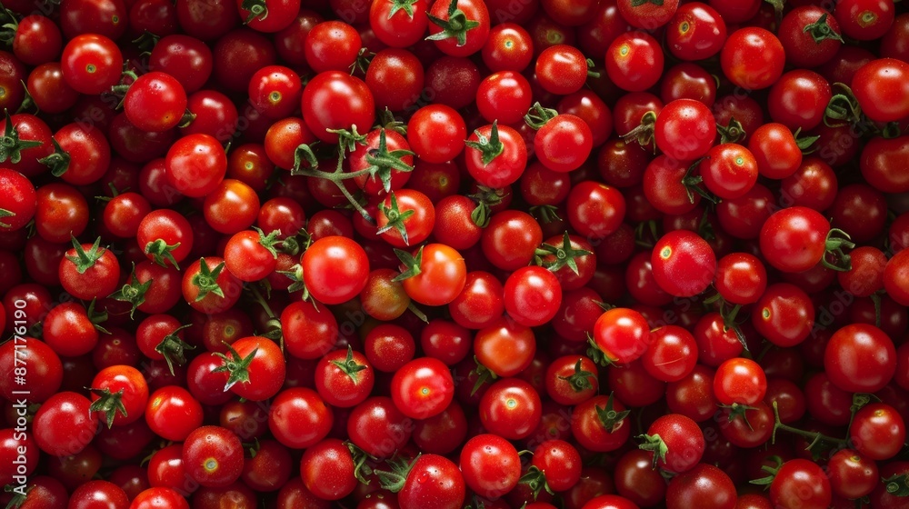 Flat Lay View of Tomatoes in Full Frame. Background of Fresh Vegetables and Fruits Flat Lay View of Tomatoes in Full Frame. Background of Fresh Vegetables and Fruits