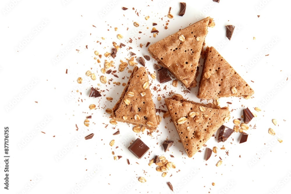 A bowl filled with crackers and chocolate chips A bowl filled with crackers and chocolate chips