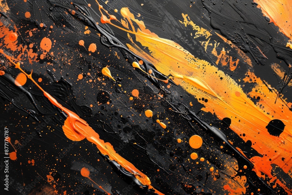 Abstract black and orange background with a spray paint effect Abstract black and orange background with a spray paint effect