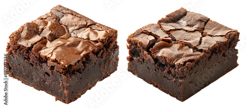 Brownie cake set isolated on transparent or white background  photo