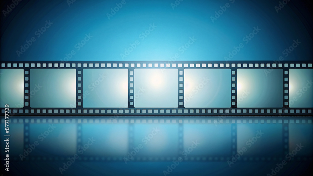 Fototapeta premium A classic filmstrip with blank frames on a blank background evokes the nostalgia of cinema and photography