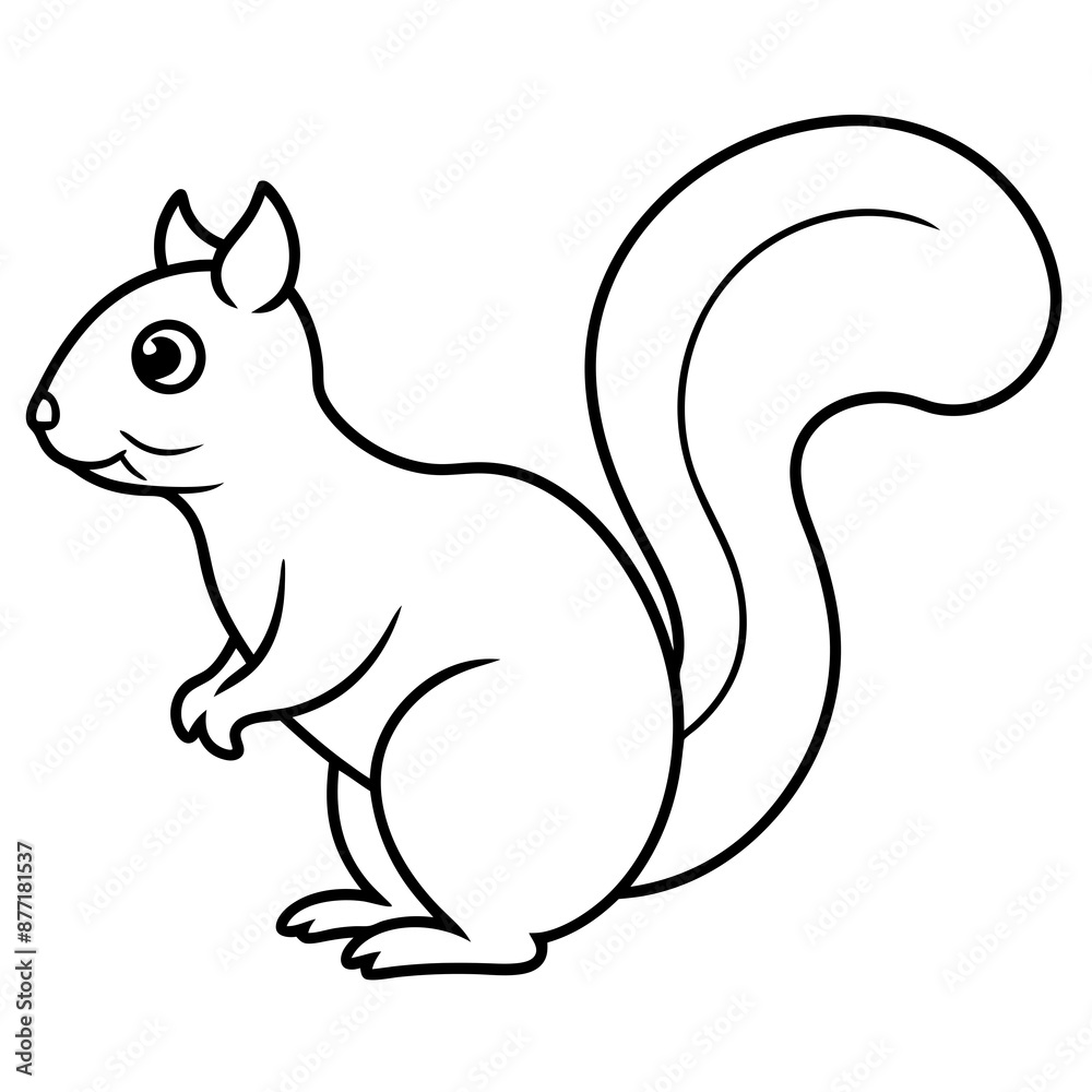 Eastern Gray Squirrel Stands Icon Vector Illustration Eastern Gray Squirrel Stands Icon Vector Illustration