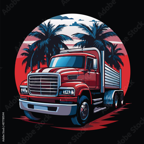  A vintage car vector t-shirt design