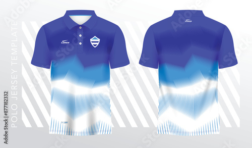 sublimation blue shirt for polo sport jersey template