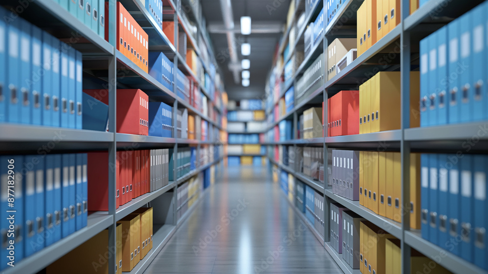 Data center concept. Storing company information in written form. Information center with folders. Data center concept. Storing company information in written form. Information center with folders.