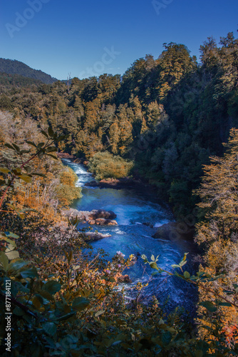 Small Panguipulli river with very pure water photo