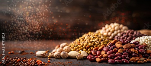 An assortment of beans nuts...