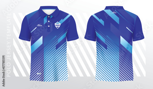 sublimation blue shirt for polo sport jersey template