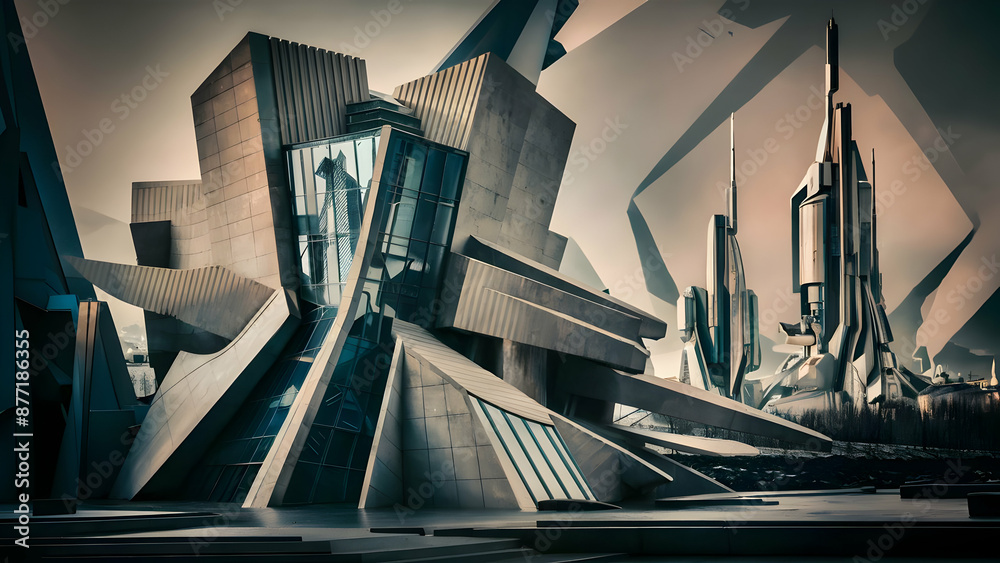Abstract Architecture with Geometric Patterns Abstract Architecture with Geometric Patterns