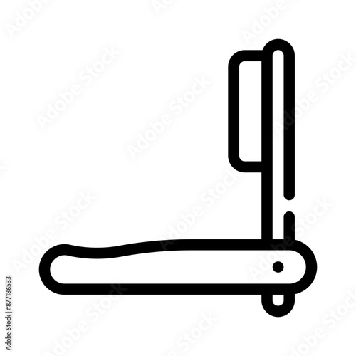 straight razor line icon