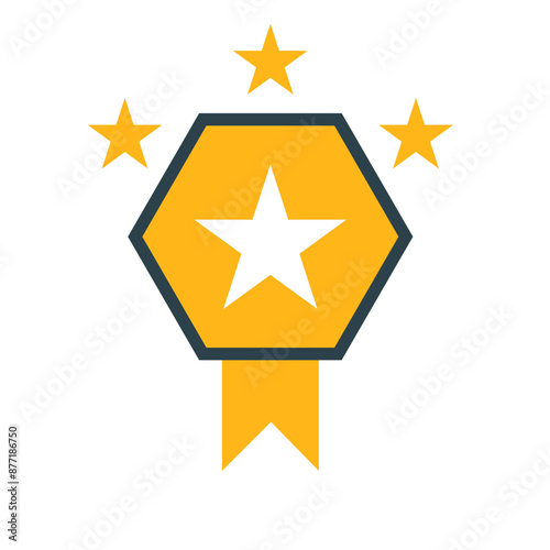 Star Badge With Ribbon