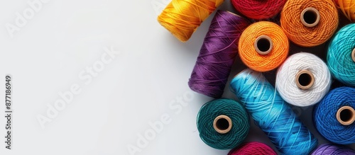 Colorful spools of thread o...