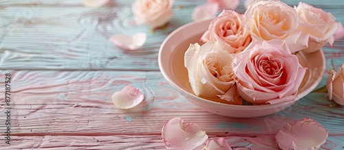 Fresh roses in a bowl of wa...