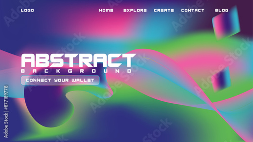 Abstract Neonmorphic Background with crypto decentralized ui idea