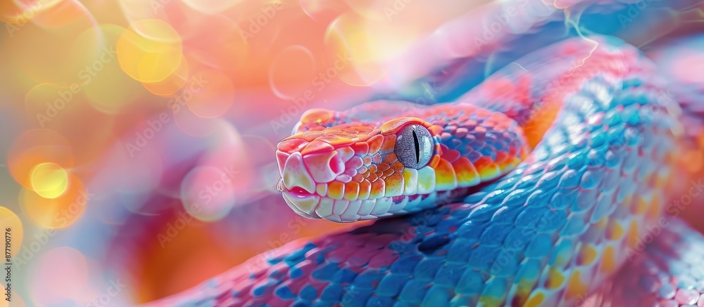 Colorful serpentines in close up view with a blurry bokeh background perfect for a copy space image Colorful serpentines in close up view with a blurry bokeh background perfect for a copy space image