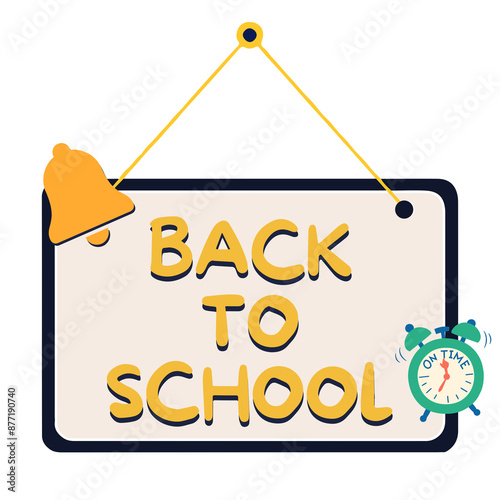 Back to school typography on notice board