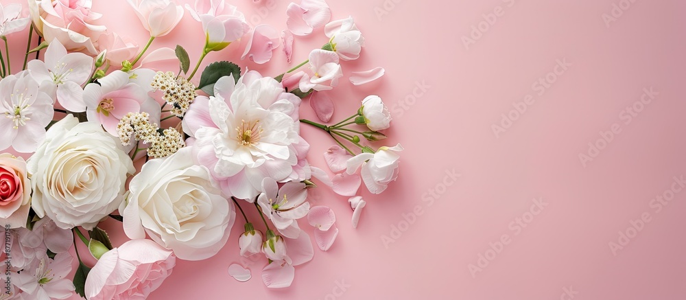 Floral arrangement with a feminine touch on a background with copy space image Floral arrangement with a feminine touch on a background with copy space image