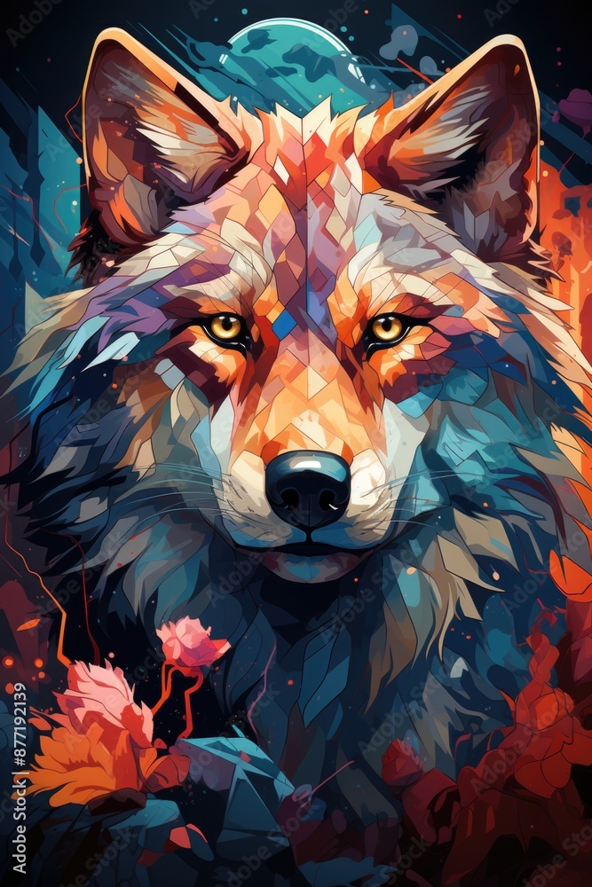 Wolf Wolf Animation of Wolf Vector Vector, generative IA