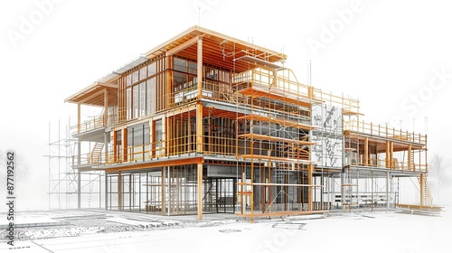 Architectural Design - A Vision of a Modern Home in Construction © Kharismafajar