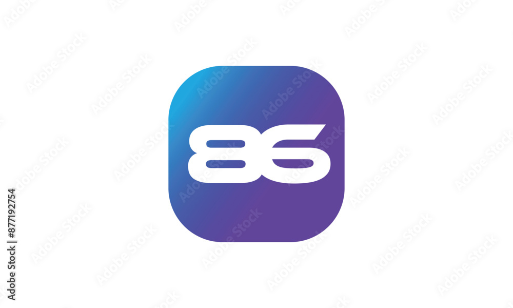 86 Square Logo Number Modern Blue Purple Icon 86 Square Logo Number Modern Blue Purple Icon