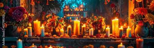 Vibrant Celebration of Dia de los Muertos Altar