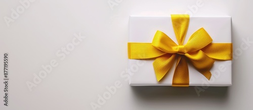 White gift box with a sunny...