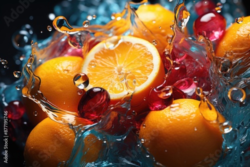 Abstract Tropical an expressionist journey through fruity emotions, generative IA