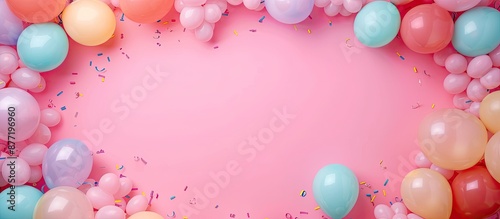Party themed frame with bal...