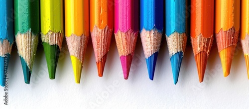 Colorful pencils with a var...