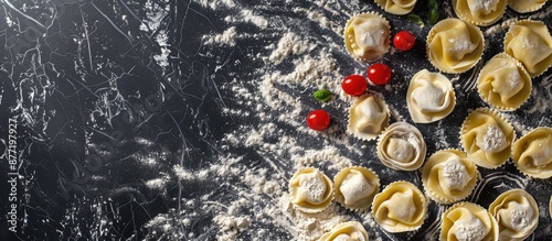 Delicious uncooked ravioli ...