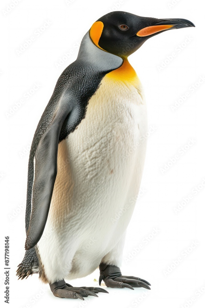 Fototapeta premium king penguin standing isolated on white background