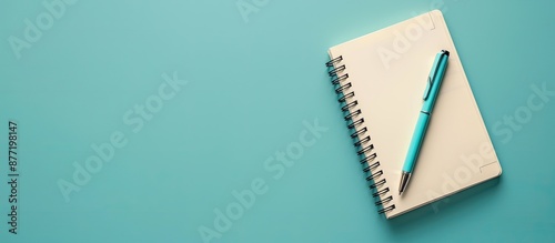 Workspace mockup on blue ba...