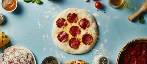 Creating a pepperoni pizza ...