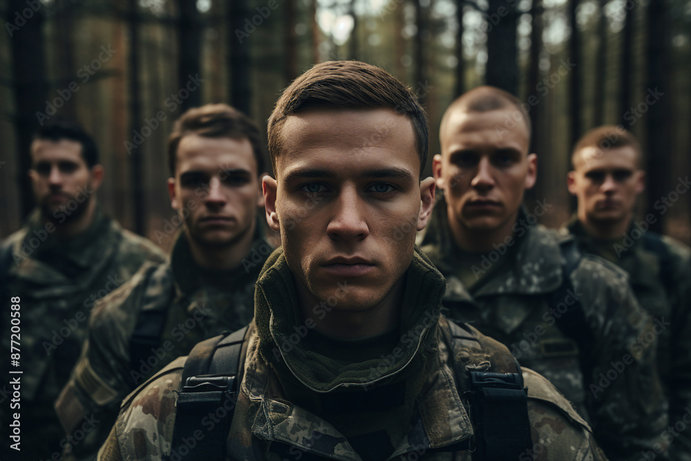 People in military camouflage uniforms generative AI People in military camouflage uniforms generative AI