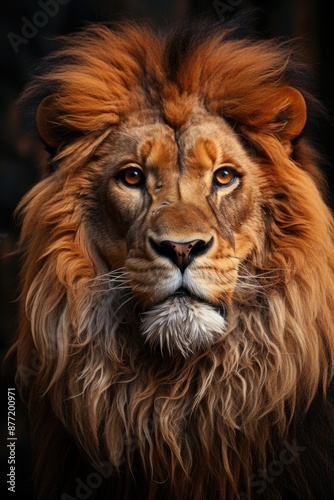 Wallpaper Mural A lion head with a mane and the word lion in it., generative IA Torontodigital.ca