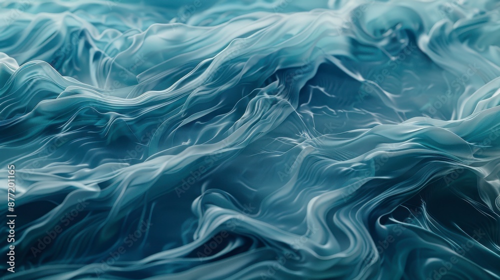 Blue liquid waves flowing and moving Blue liquid waves flowing and moving