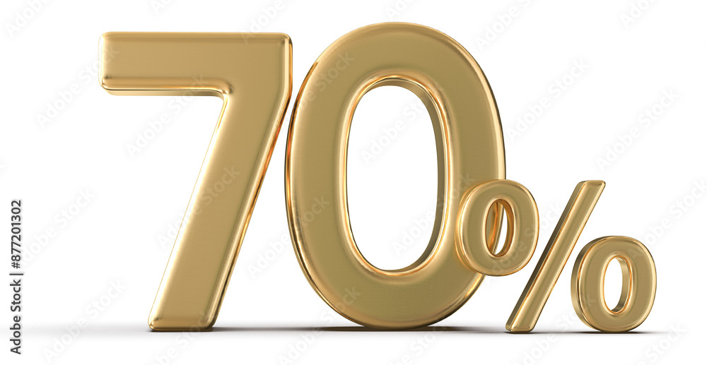 70 Percent Off Sale Gold Number 3D 70 Percent Off Sale Gold Number 3D
