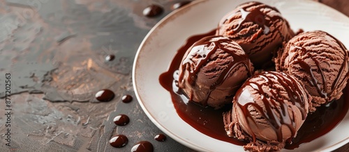 Chocolate ice cream with sy...