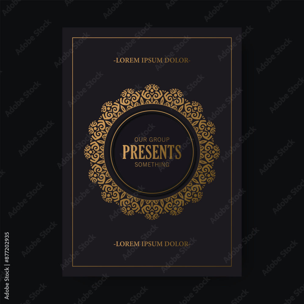 Luxury gold border pattern cover template Luxury gold border pattern cover template