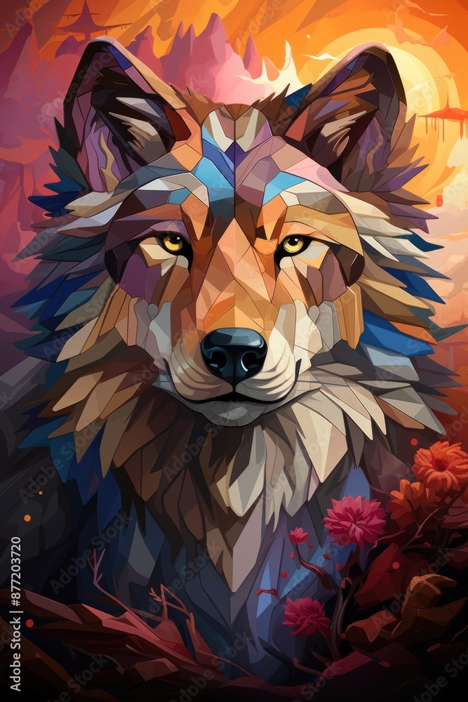 Beautiful wolf vector design, generative IA Beautiful wolf vector design, generative IA