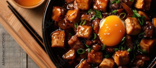 Asian cuisine with a close ...