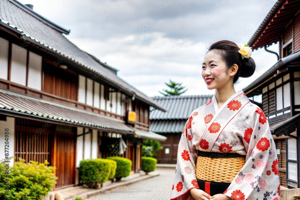 Fototapeta premium Asian Tourist Discovering Traditional Village Life 