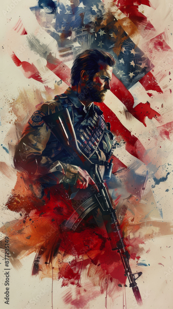 Fototapeta premium USA Patriot's Day. The concept of National holidays, Flag Day, Veterans Day, Memorial Day, Independence Day, Patriot's Day