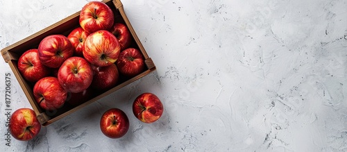 Top view of red apples in a...