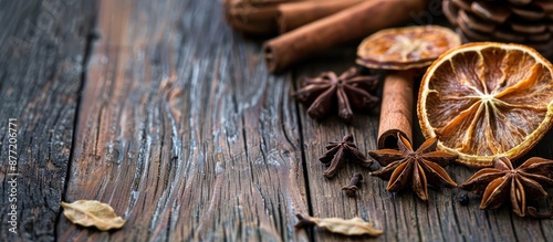 Wooden background with dry ...