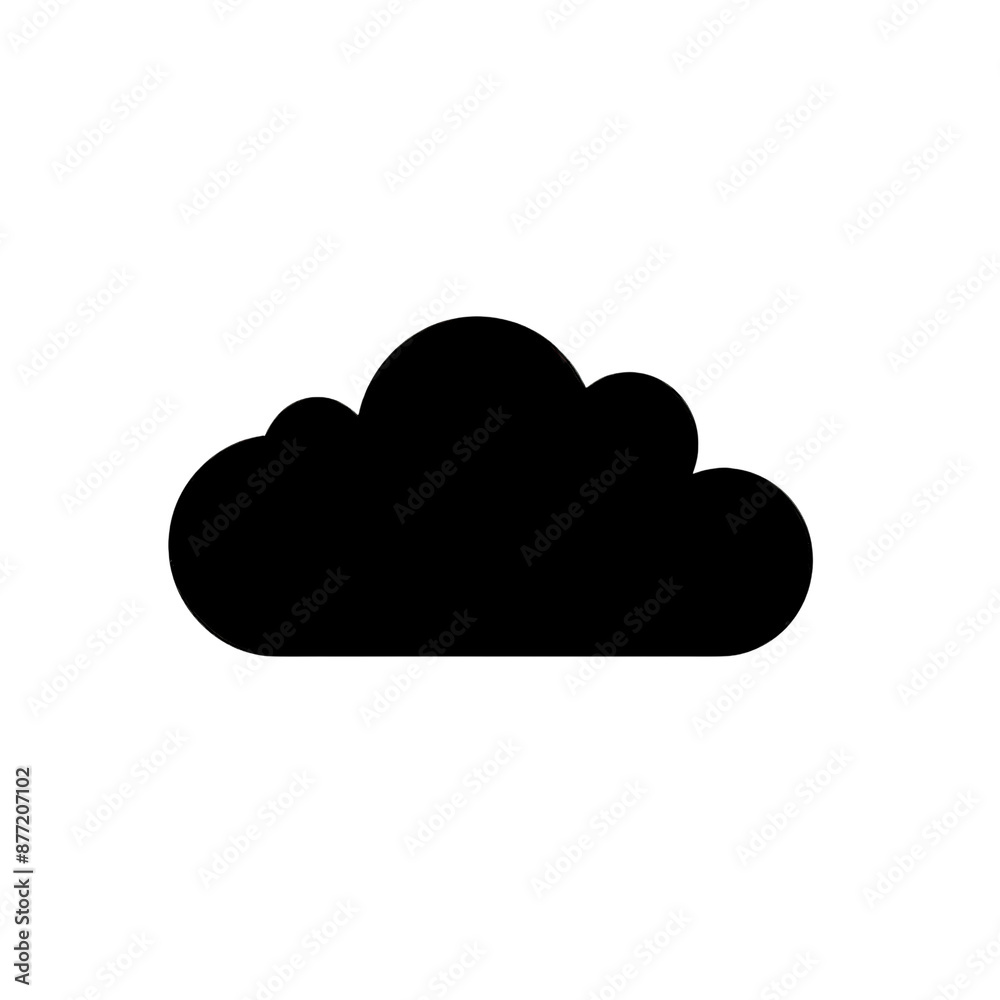 Simple black cloud icon on a transparent background, perfect for weather apps, web design, or illustrating overcast conditions. Simple black cloud icon on a transparent background, perfect for weather apps, web design, or illustrating overcast conditions.