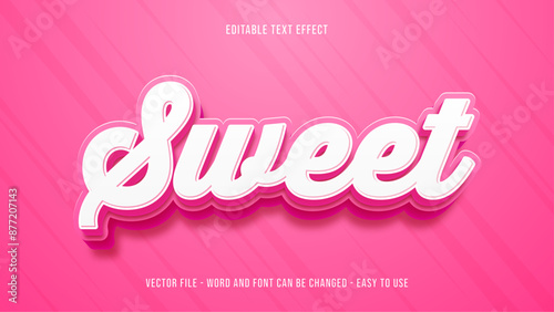 Sweet editable text effect, simple text style