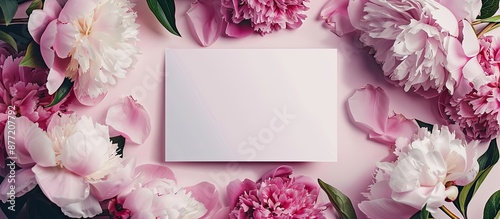 Fresh peony flowers on a pa...
