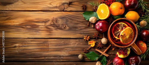 Top view of a hot mulled wi...